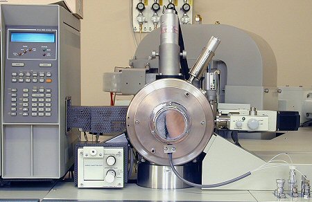 Ion source region of OL JMS-700 magnetic sector mass spectrometer