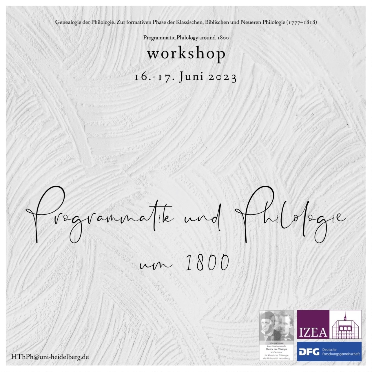Plakat Programmatik und Philologie 2023