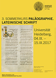Plakat Sommerkurs Palaeographie 185x260