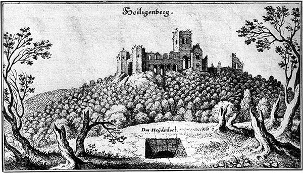 Darstellung des Michaelsklosters auf dem Heiligenberg von M. Merian