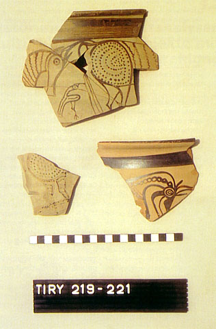 Figürlich bemalte mykenische Keramik aus Tiryns