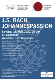 Plakat Camerata Johannespassion 2020 Weinheim