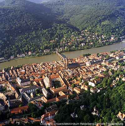 Heidelberg aerial view of old town