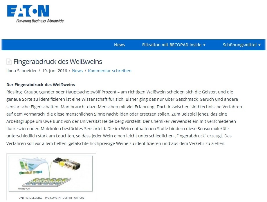 Bild Pressemitteilung des Portal eaton-wein.de