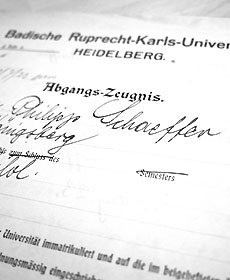 Uni-Abgangs-Zeugnis Philipp Schaeffers