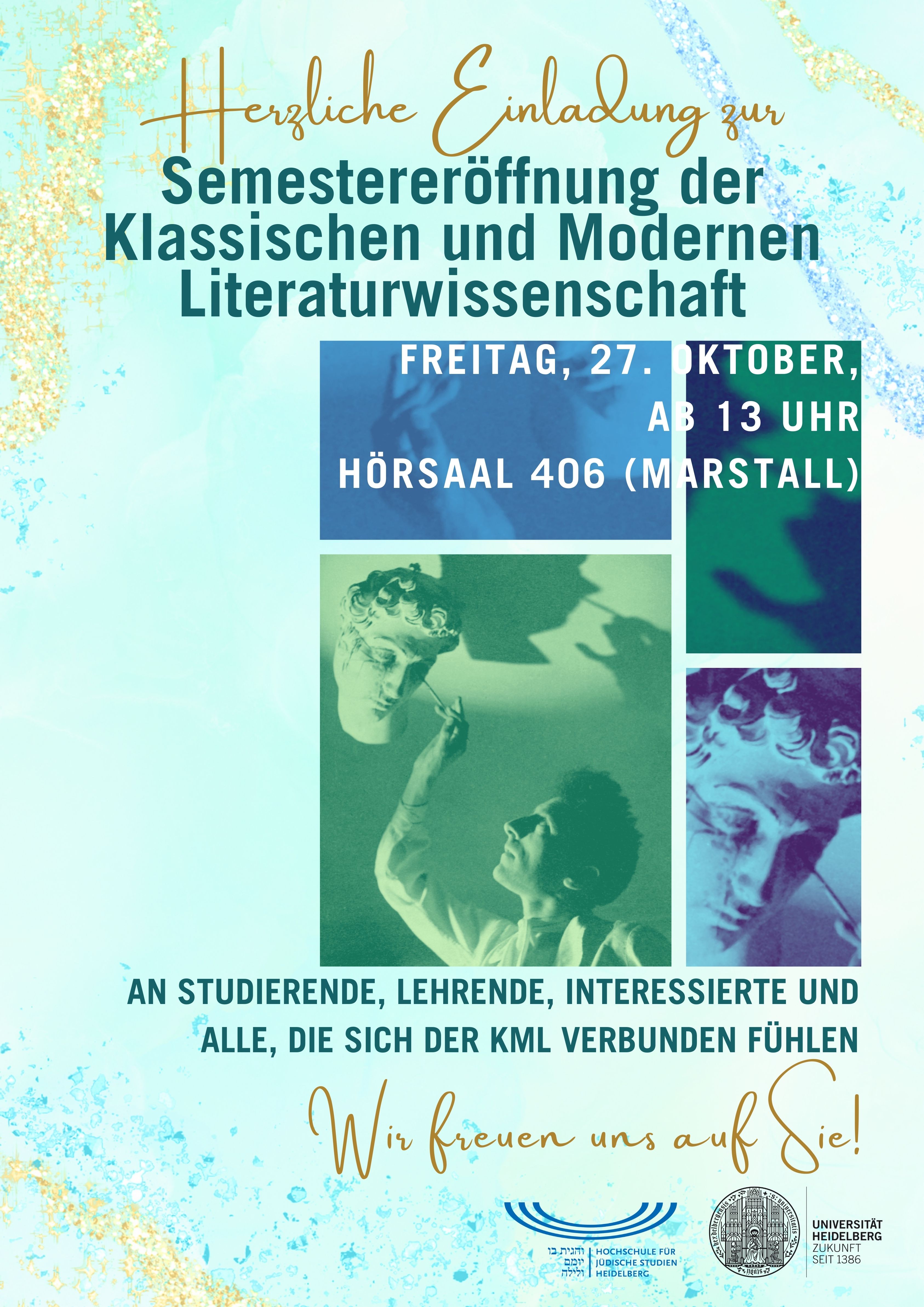 Plakat Sem.eröffnung Klass. u. Moderne Lit.wiss. Oktober 23