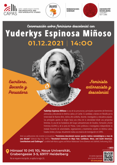 Yuderkys Espinosa am 01.12.2021 Hörsaal 10, Neue Universität, Heidelberg