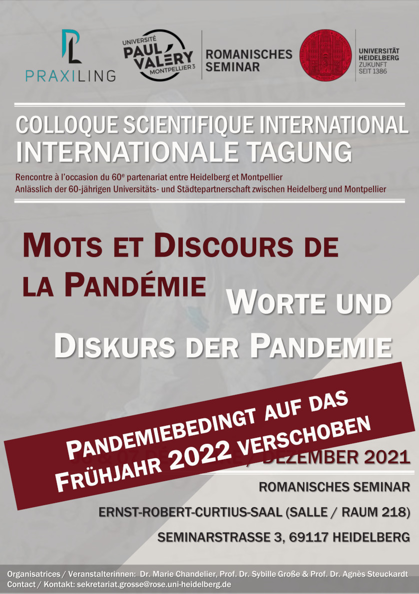 Programme Mots Et Discours De La Pandémie - 06. und 07.12. internationale Tagung