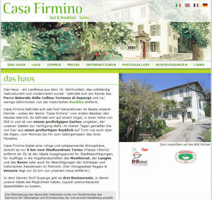 Localizzazione del sito web Casa Firmino