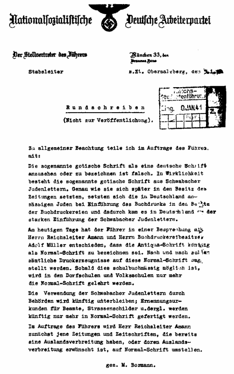 Bormann Schreiben1941