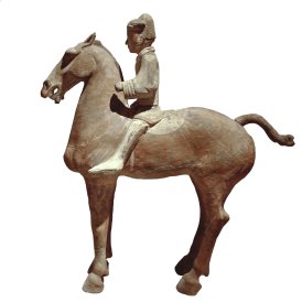 Cmoc Treasures Of Ancient China Exhibit - Painted Figure Of A Cavalryman