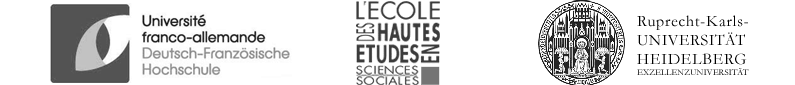 Logos der Deutsch- Französischen Hochschule, der École des hautes études en sciences sociales und der Universität Heidelberg