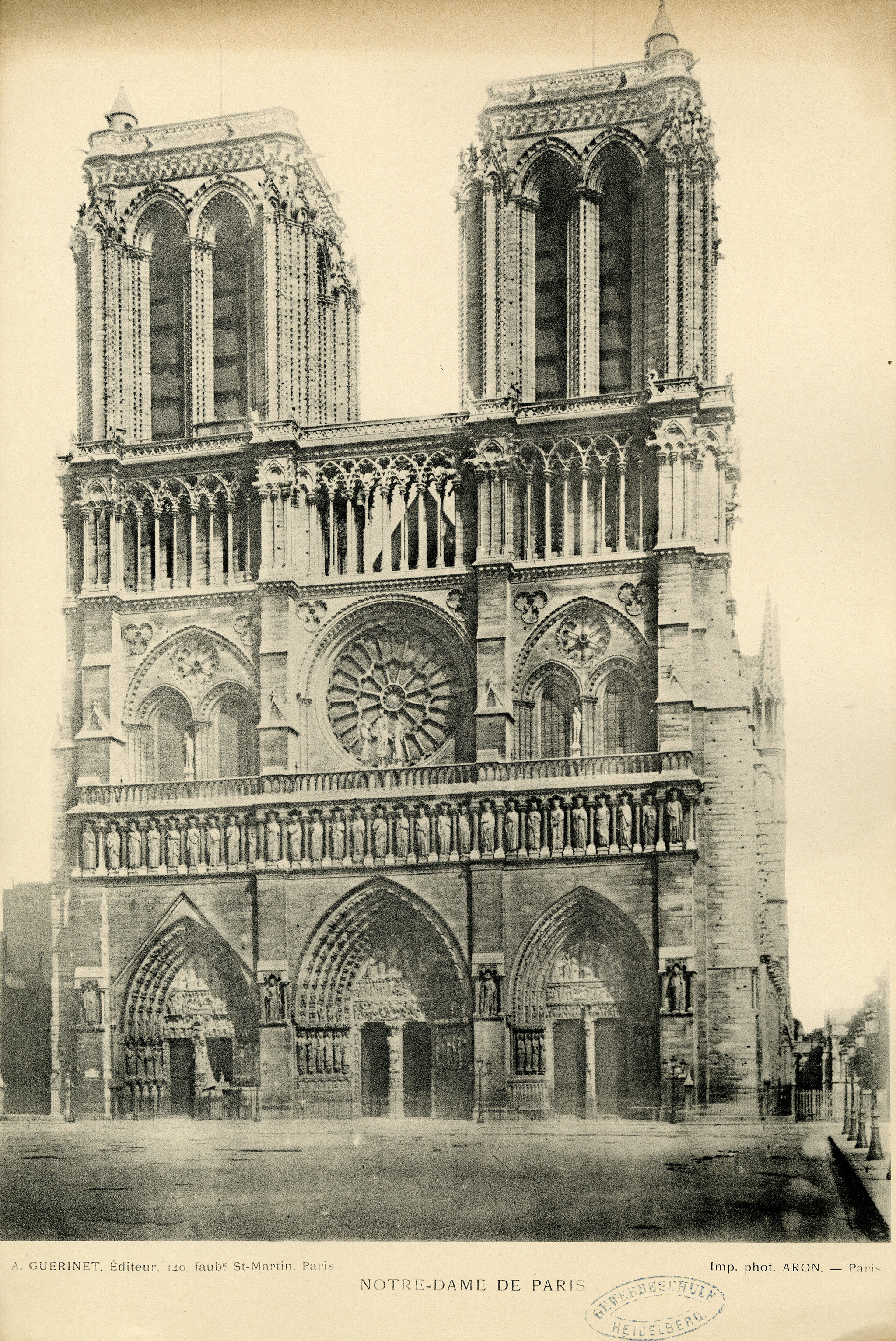 Notre-Dame de Paris, A. Guérinet, Editeur, 140, faubg St-Martin, Paris, Imp. Phot. Aron – Paris, Phototypie, um 1900