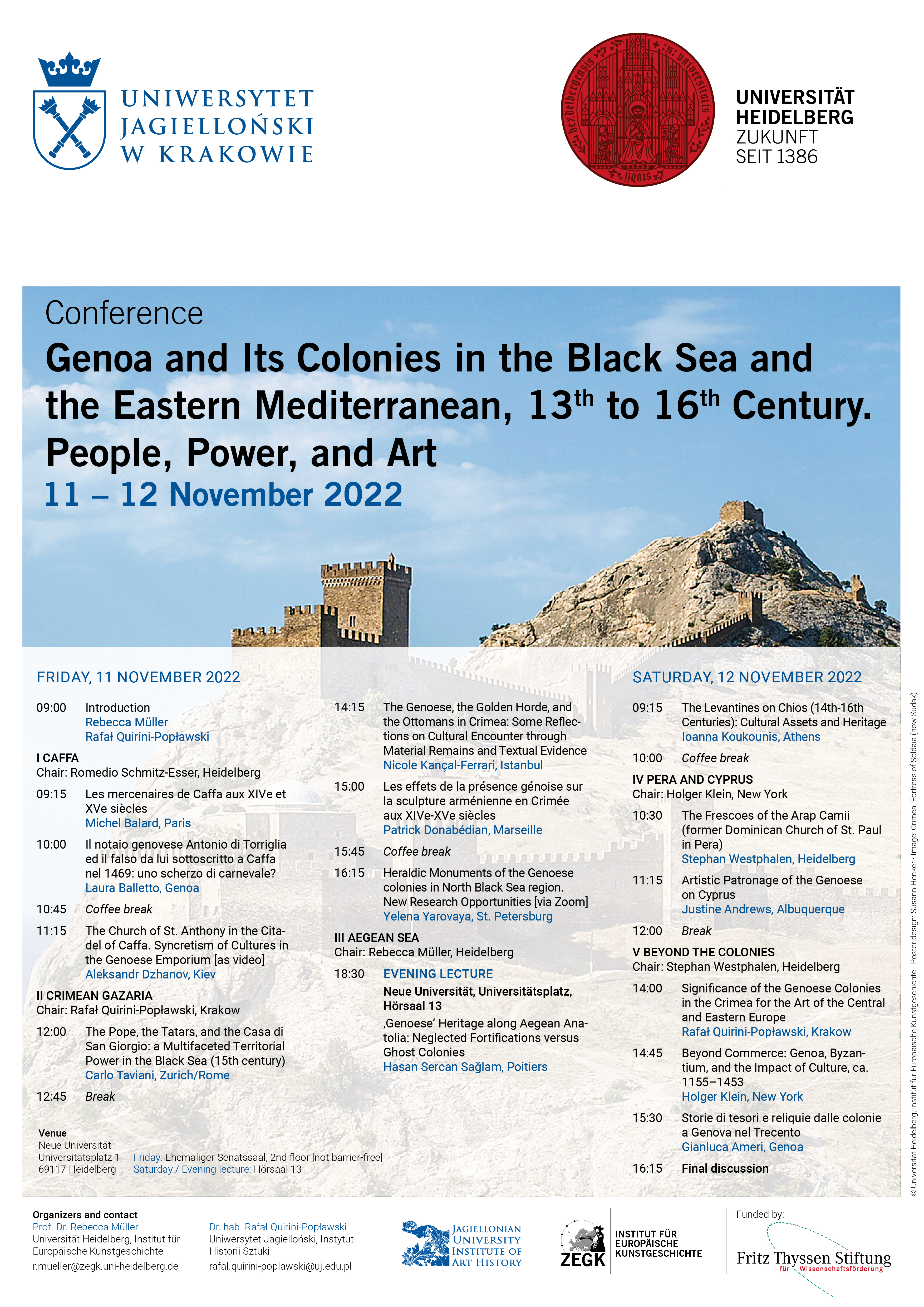 11.–12.11.2022 | Genoa and Its Colonies in the Black Sea and the Eastern Mediterranean, 13th to 16th Century. People, Power, and Art