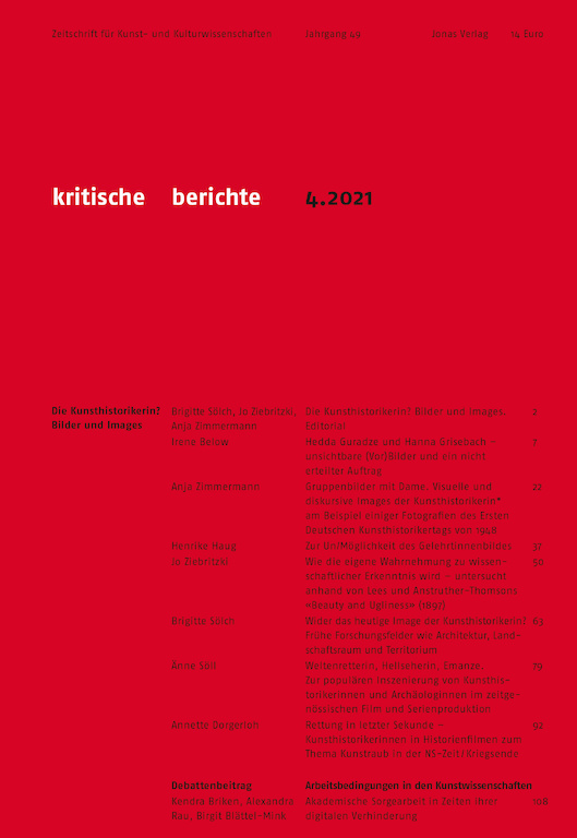 Brigitte Sölch, Jo Ziebritzki und Anja Zimmermann (Hg.): Die Kunsthistorikerin? Bilder und Images