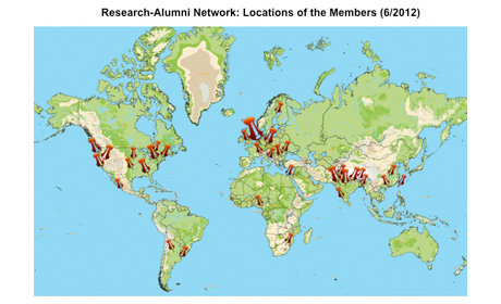 Karte Research-Alumni-Netzwerk