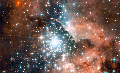 Image of a star cluster recently formed by the NGC 3603 nebula
