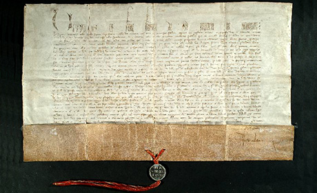 Urkunde über die Genehmigung zur Gründung der Universität Heidelberg aus dem Jahre 1385
