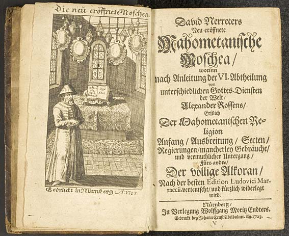 Ein seltener Druck aus dem Nachlass Gensichen: David Nerreter: „Neu eröffnete Mahometanische Moschea...“. Nürnberg 1703. 