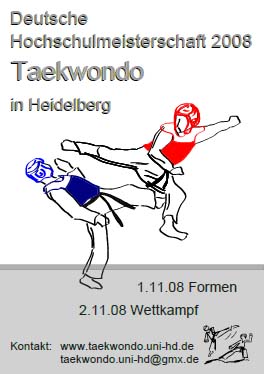 Plakat: Deutsche Hochschulmeisterschaft im Taekwondo