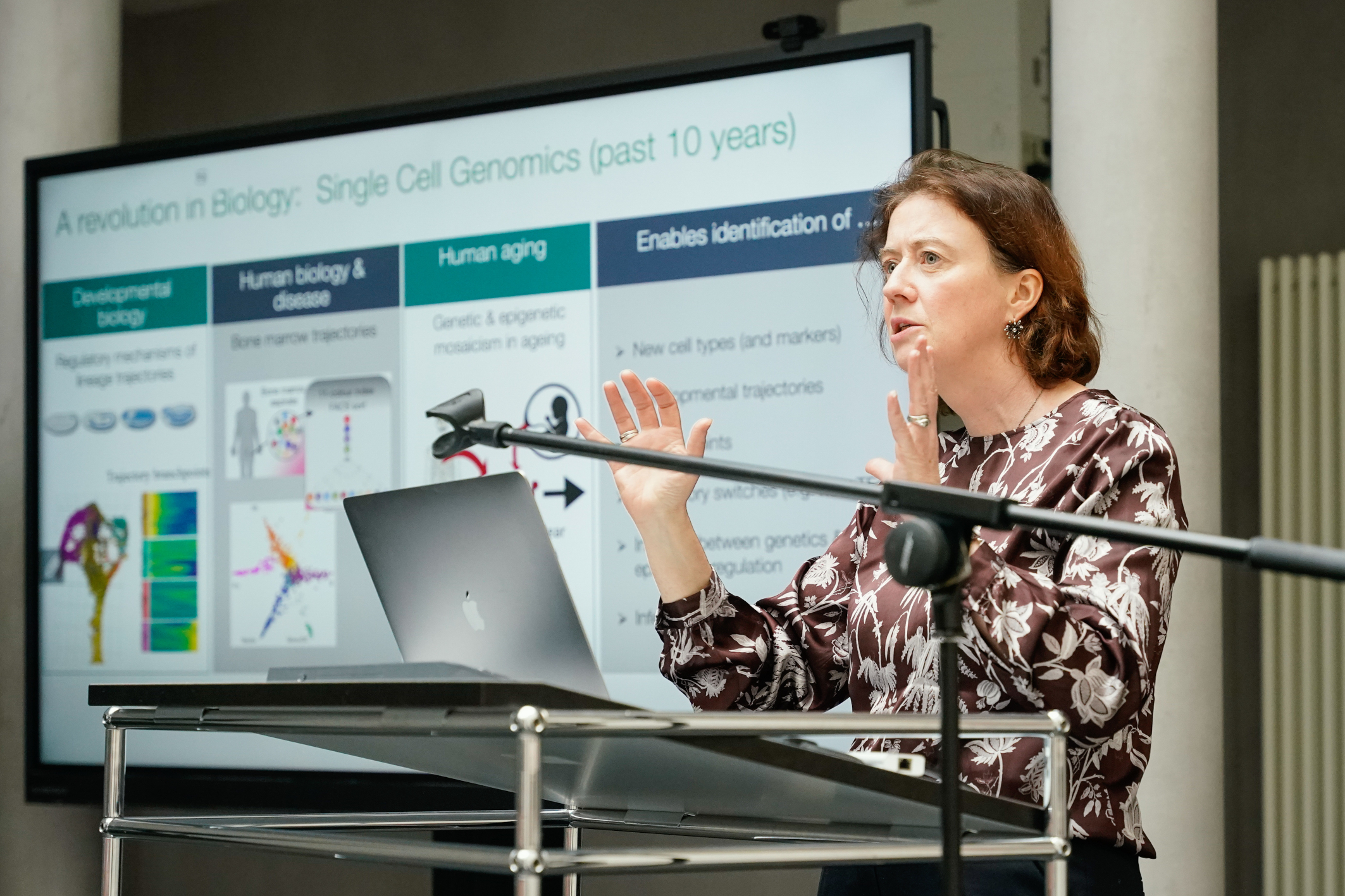 The keynote lecture on “Rewriting Life’s Code: The Convergence of Genome Regulation and Synthetic Genomics” was delivered by Eileen Furlong, Head of the Genome Biology Unit at the European Molecular Biology Laboratory in Heidelberg.
